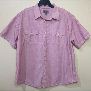 Foundry Shirt Mens Button Down Short Sleeve Red Classic fit Size 2XL